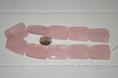 +MBA #23-118  "16" Square Cut & Faceted Rose Quartz Beads