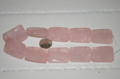 +MBA #23-019      16" Strand Of Cut, Faceted & Polished Square Cut Rose Quartz Beads