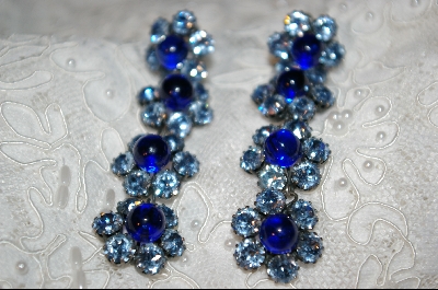 +Made In Austria Blue Crystal Flower Earrings