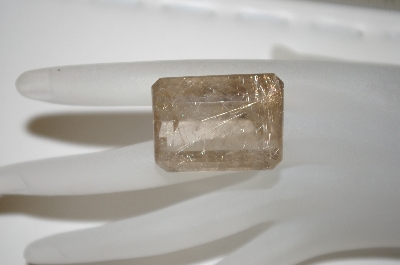 +MBA #23-145   "Emerald Cut & Faceted Rutilated Quartz Gemstone