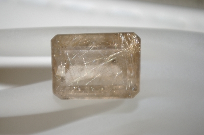 +MBA #23-145   "Emerald Cut & Faceted Rutilated Quartz Gemstone