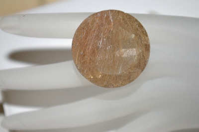 +MBA #23-106   "Large Round Cut & Faceted Rutilated Quartz Gemstone
