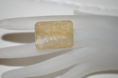 +MBA #23-185   "Golden Emerald Cut Rutilated Quartz Gemstone