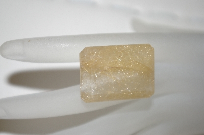 +MBA #23-185   "Golden Emerald Cut Rutilated Quartz Gemstone
