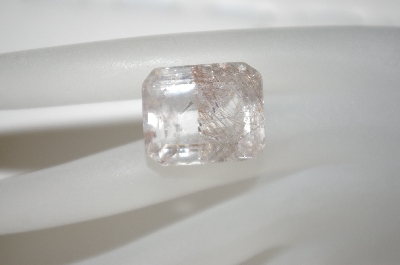 +MBA #23-223    "Emarald Cut Half Clear & Half Rutilated Quartz Stone