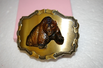 +MBA #17-038  Raintree Hand Enameled Grizzly Bear Belt Buckle