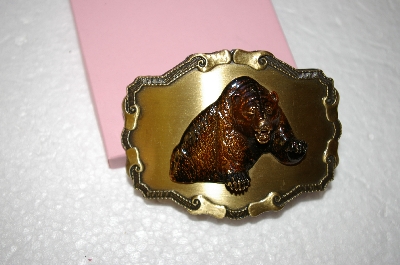+MBA #17-038  Raintree Hand Enameled Grizzly Bear Belt Buckle