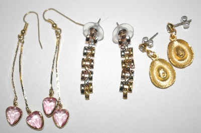 +MBA #23-533  3 Pairs Gold Plated & Sterling Pierced Earrings