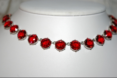 +MBA   "27 Stone Red Glass 16" L Chocker