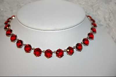 +MBA   "27 Stone Red Glass 16" L Chocker