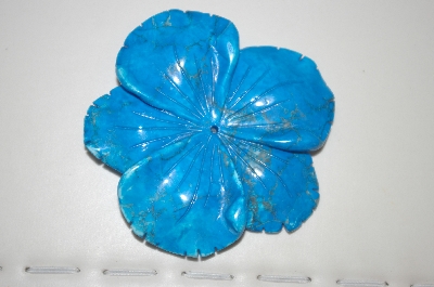 +MBA #23-009   "Hand Cut, Polished, Carved & Dyed Howlite Flower