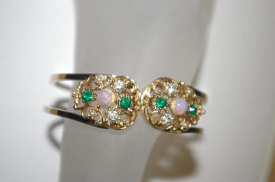 +MBA #23-300  "Set Gold Plated Bangle & Screw Back Earrings