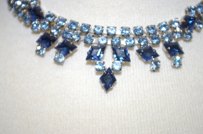 +MBA #23-301  Vintage Two Tone Blue Rhinestone Chocker