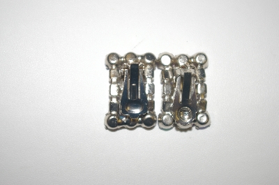 +MBA #23-311  Vintage Square Pink AB Crystal Clip Ons