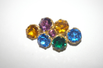 +MBA #23-317  Vintage Multi  Colored Glass Pin