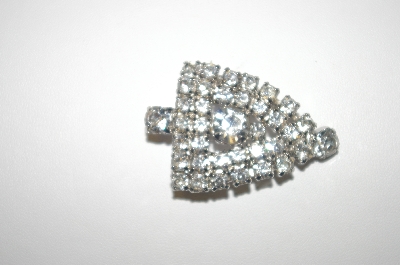 +MBA #23-344  Vintage Clear Rhinestone Pin & Clip On Earrings