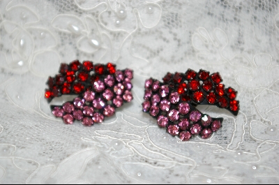 +MBA #WS  "Warner" 4 Piece Pink & Red Crystal Set