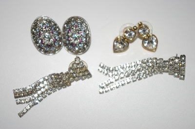 +MBA #23-526  3 Pairs Crystal Pierced Earrings