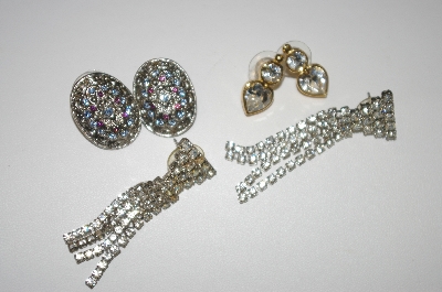 +MBA #23-526  3 Pairs Crystal Pierced Earrings