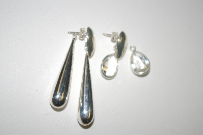 +MBA #23-554  Sterling 3 Pairs In 1 Interchangable Pierced Earrings