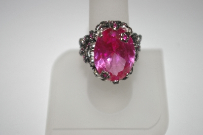 +MBA #23-584  Charles Winston Large Oval Created Pink Sapphire Ring