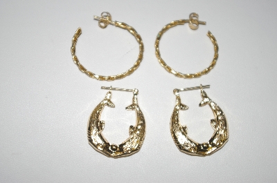 +MBA #23-568  2 Pairs 14K Hoops