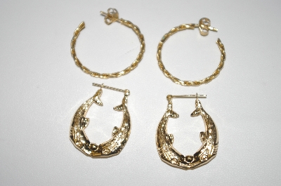 +MBA #23-568  2 Pairs 14K Hoops