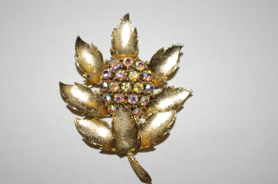 +MBA #25-466  "Lisner Gold Tone AB Crystal Pin
