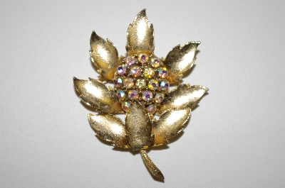 +MBA #25-466  "Lisner Gold Tone AB Crystal Pin