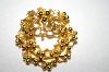 +MBA #25-460  Vintage Gold Tone Wreath Pin