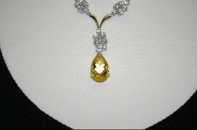 +  "Charles Winston Canary Briolette Cut Fancy Cz Necklace