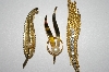+MBA #25-489  3 Pieces Of Gold Plated Vintage Jewerly