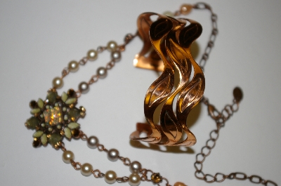 +MBA #25-529  Copper (2) Pieces Of Vintage Signed Jewelry