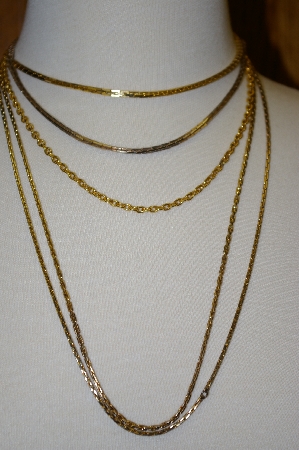 +MBA #25-536  "Set Of 4 Vintage Gold Plated Chains