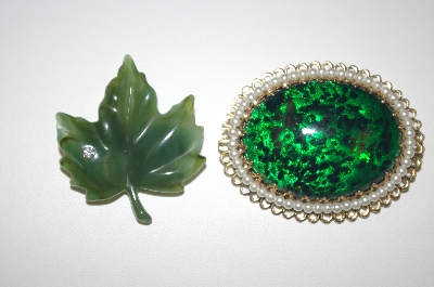 **Set Of 2 Vintage  Green Pins