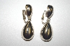 +MBA #S4-324  Bergere Gold Tone Dangle Clip On Earrings