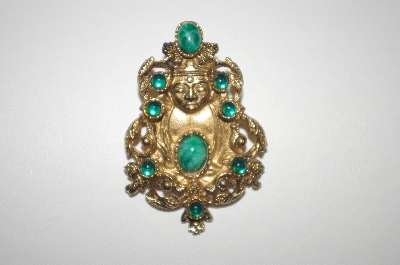 **Vintage Asian Look Gold Plated Pin