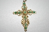 +MBA #25-344  Vintage Gold Plated Cross Pendant