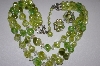 +MBA #25-369  Coro Green Acrylic Earrings & Necklace Set