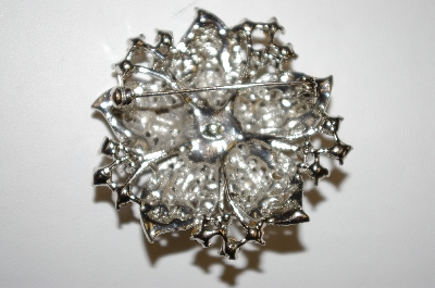 +MBA #25-751  Vintage Smoke AB & Grey Crystal Silver Tone Pin