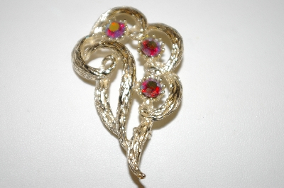+MBA #25-777   Gold Tone Ab Crystal Pin