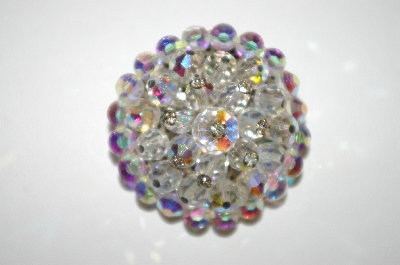 +MBA #25-773  Vintage Round AB Crystal Pin