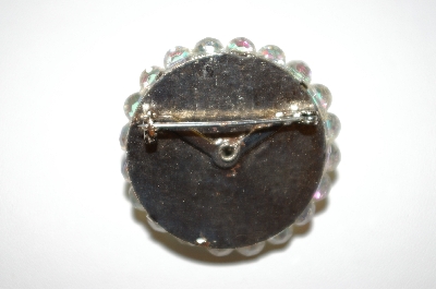 +MBA #25-773  Vintage Round AB Crystal Pin