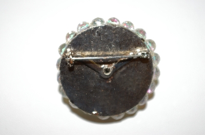 +MBA #25-773  Vintage Round AB Crystal Pin