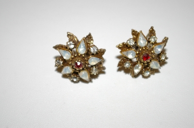 +MBA #25-707  Vintage Gold Plated Screw Back Earrings