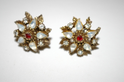 +MBA #25-707  Vintage Gold Plated Screw Back Earrings