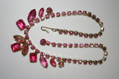 +MBA #25-818  Vintage Pink Rhinestone 15" Chocker 