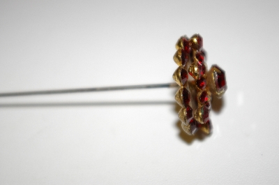 +MBA #25-726  Vintage Red Rhinestone Hat Pin