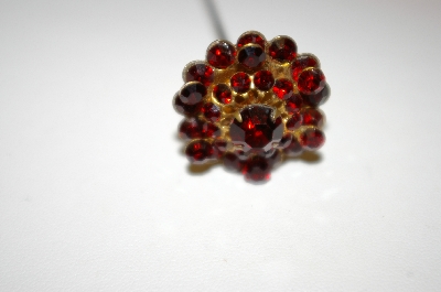 +MBA #25-726  Vintage Red Rhinestone Hat Pin