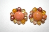 +MBA #25-665  Vintage Made In Japan Multi Colored Glass Bead Clip On's